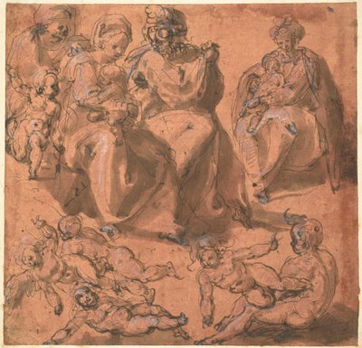Studier af en hellig familie af Cesare Pollini