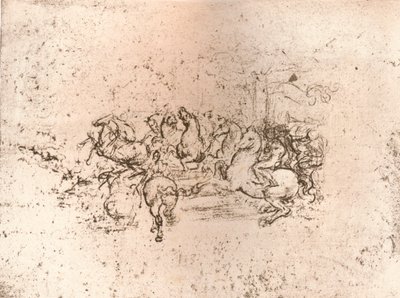 Kopi af en del af tegneserien af slaget ved Anghiari, c1505-c1523 1883 af Cesare da Sesto