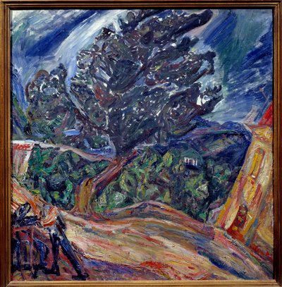 Big Tree Blue Painting by Chaim Soutinedani af Chaim Soutine