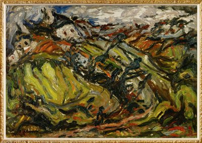 Huse i Ceret (maleri på lærred) af Chaim Soutine