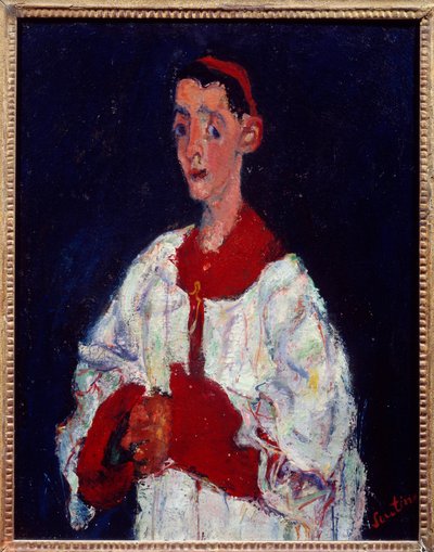The Chorus Boy Maleri af Chaim Soutine (1894-1944) 20. århundrede søn. 0,63x0,5 m Paris, Orangeriemuseet af Chaim Soutine