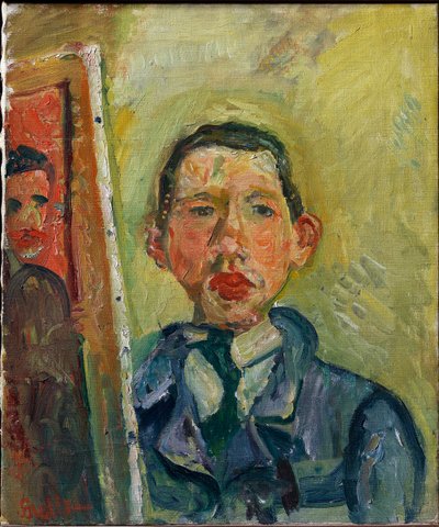 Selvportræt - Soutine, Chaim (1893-1943) - ca. 1918 - Olie på lærred - 54,6x45,7 - Princeton University Art Museum af Chaim Soutine