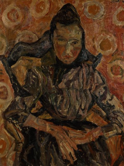 Kvinde sad på en Stol; Kvinde siddende i en lænestol, ca. 1917-18 af Chaim Soutine