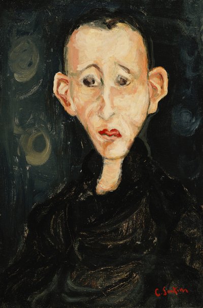 Ung mand i mørket; Le Garcon en Noir, 1924 af Chaim Soutine