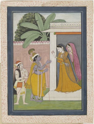 Radha giver ikke Krishna sin fløjte tilbage af Chajju (attributed to)