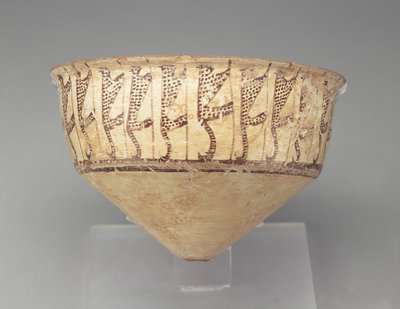 Konisk skål med leoparddesign, 3500-3000 f.Kr. (buff lertøj) af Chalcolithic