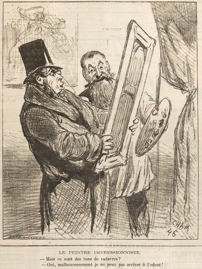 Den impressionistiske maler: Men disse er ligtoner..., 1877. af Cham