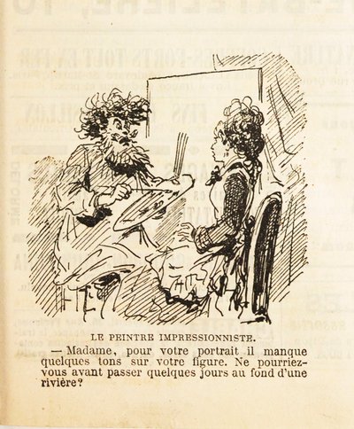 Frue, til dit portræt mangler der et par toner i dit ansigt..., 1877. af Cham
