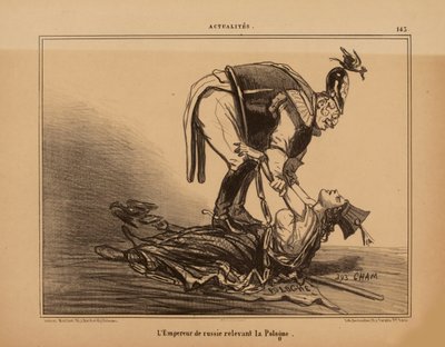 Kejseren af Rusland afløser Polen, 1855. af Cham
