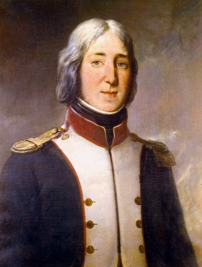 Portræt af Edouard Mortier i uniformen af en kaptajn fra 1. bataljon i Norden i 1792 af Charles Philippe Lariviere