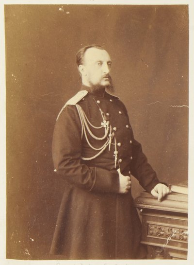 Nicolas Nikolaievitch de Russie - Portræt af storhertug Nicholas Nikolaevich (den Ældste) af Rusland (1831-1891), af Bergamasco, Charles (Karl) (1830-1896). Albumin Foto, ca. 1874. Russisk Stats Film- og Fotoarkiv, Krasnogorsk af Charles Bergamasco