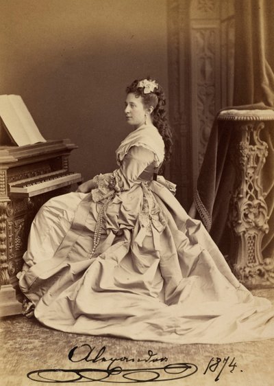 Portræt af storhertuginde Alexandra Iosifovna af Sachsen-Altenburg (1830-1911) af Charles Bergamasco