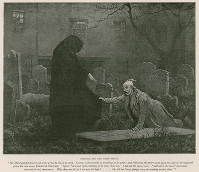 Illustration til A Christmas Carol af Charles Dickens (litho) af Charles (after) Green