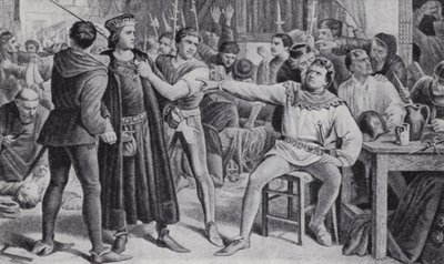 Lord Saye og Sele er ved at blive halshugget i Jack Cades oprør af Charles (after) Lucy