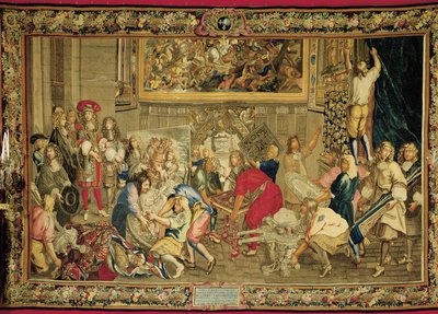 Louis XIV besøger Gobelins-fabrikken af Charles (studio of ) Le Brun