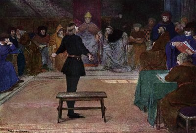Joan of Arc: The Trial (farve litho) af Charles A. Buchel