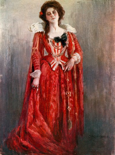 Tolvte nat: Grevinden Olivia, Miss Maud Jeffries (farve litho) af Charles A. Buchel
