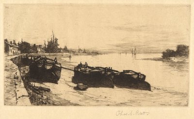 Mudderbåde på Themsen af Charles A. Platt