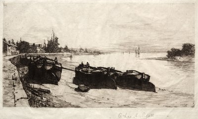 Mudderbåde på Themsen, 1883. af Charles Adams Platt
