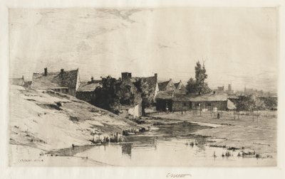 Gamle huse nær Brugge, 1884-1888. af Charles Adams Platt
