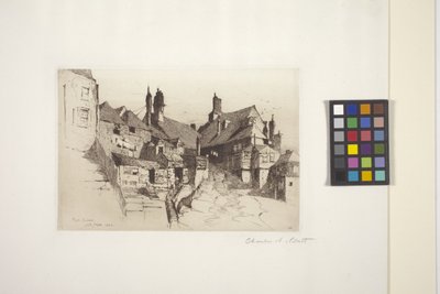 Rye, Sussex (ætsning på papir) af Charles Adams Platt