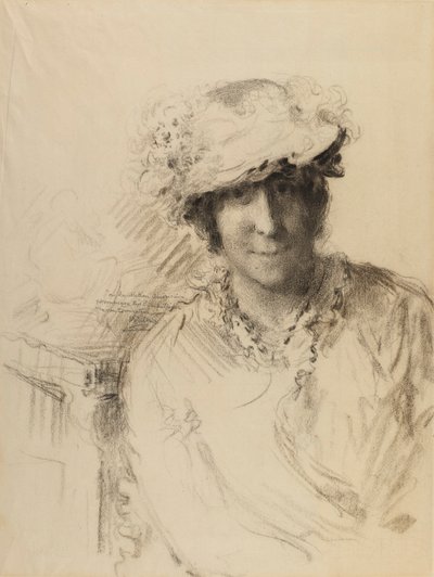 Portræt af en dame af Charles Albert Waltner