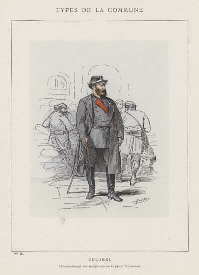 Oberst, kommandør for Place Vendome-bataljonerne af Charles Albert d Arnoux Bertall