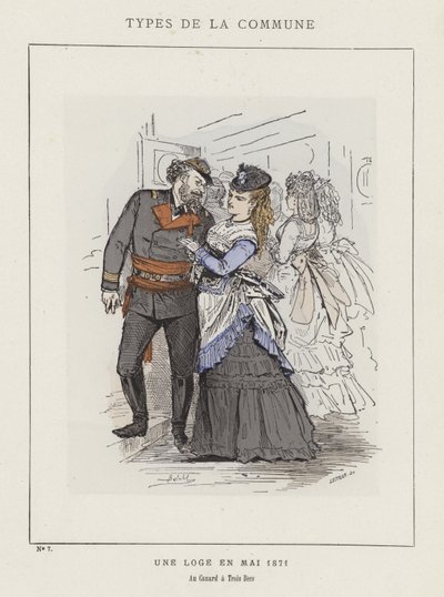 En loge i maj 1871, Au Canard a Trois Becs af Charles Albert d Arnoux Bertall
