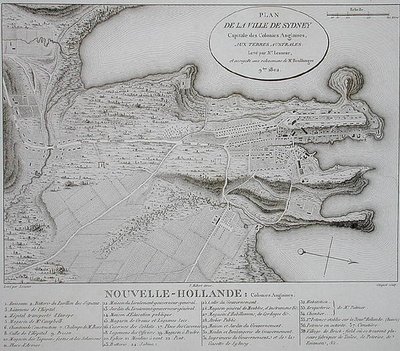 Plan for byen Sydney af Charles Alexandre (after) Lesueur
