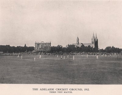 Adelaide Cricket Ground, tredje testkamp mellem Australien og England, 1912 af Charles Alfred Petts