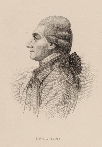 Portræt af komponisten Antonio Sacchini 1730-1786, 1870. af Charles Alphonse Deblois
