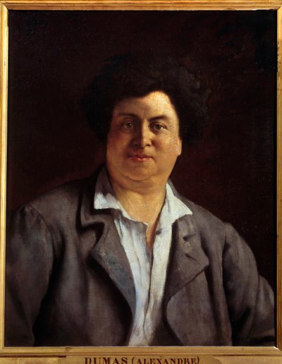 Portrait of the writer Alexandre Dumas peredani af Charles Alphonse Paul Bellay