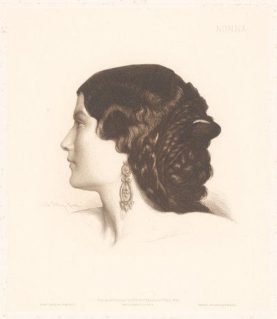 Portræt af en italiensk kvinde Nonna (titel på objekt) Portrætter af italienske kvinder (serietitel) af Charles Alphonse Paul Bellay