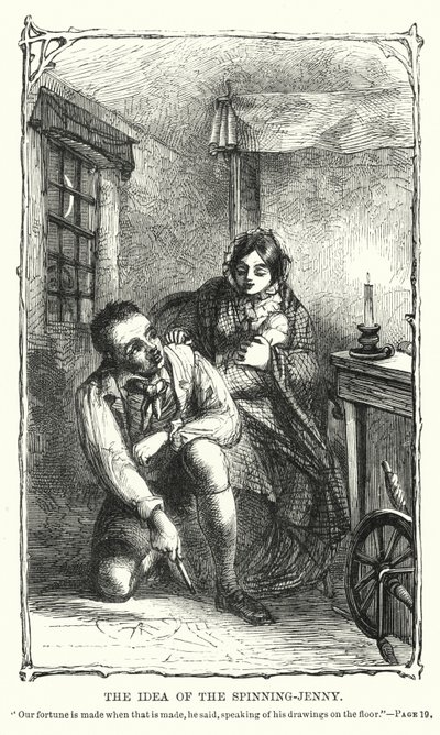 Ideen om spinning-jenny (gravering) af Charles Altamont Doyle