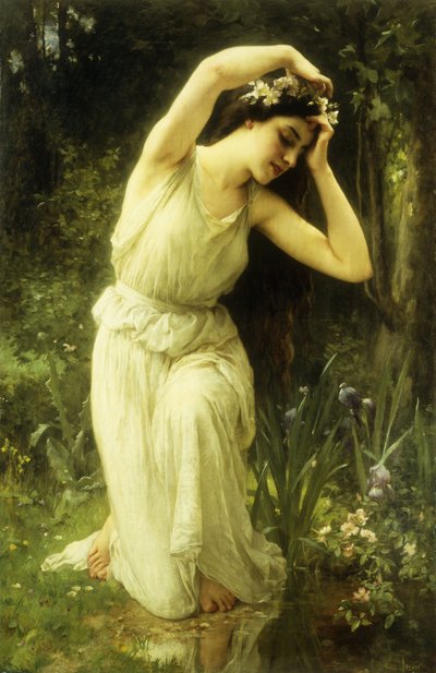 En nymfe i skoven (olie på lærred) af Charles Amable Lenoir