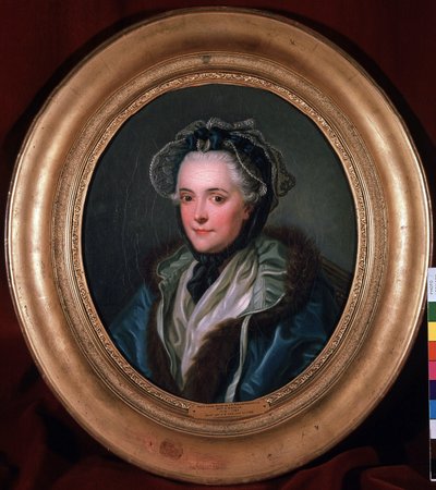 Portræt af Marie-Louise-Nicole (Marie Louise Nicole), hertuginde af Enville (Anville) (1716-1797). Maleri af Charles Amedee Philippe van Loo (1719-1795) af Charles Amedee Philippe van Loo
