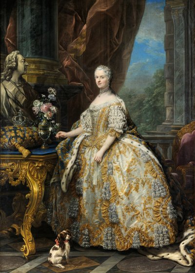 Fransk: Marie Leszczinska, reine de France (1703-1768) Marie Leszczyńska af Charles André van Loo