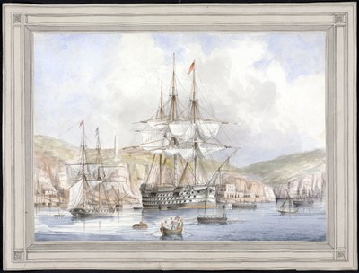 Vue de Malte (View at Malta) - Maleri af Charles Andrew Dyce (1816-1853), akvarel på papir (25,1x34,9 cm), ca. 1849 - Yale University (USA) af Charles Andrew Dyce