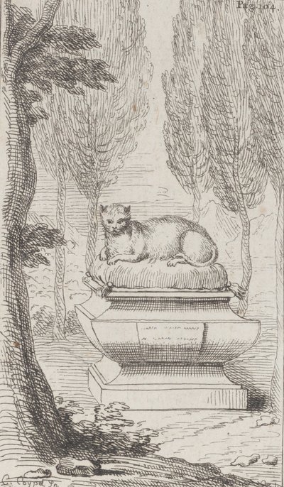 Kat på toppen af en grav, 1714-52., 1714-52. af Charles Antoine Coypel
