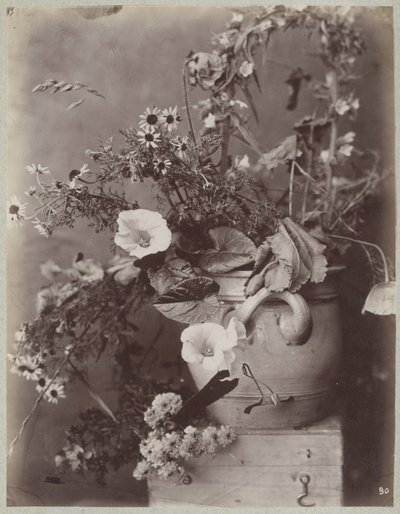 Blomsterstudie med Kölnerpotte på æske af Charles Aubry (manner of)