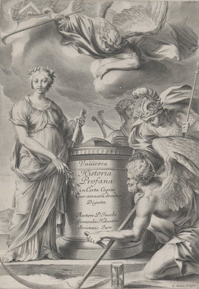 Frontispice til Vnuiersa Historia Profana, ca. 1630-70. af Charles Audran