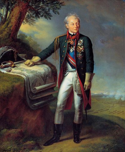Feltmarskal Generalissimo Prins Alexander Suvorov, russisk soldat, 1815. af Charles Auguste Guillaume Steuben