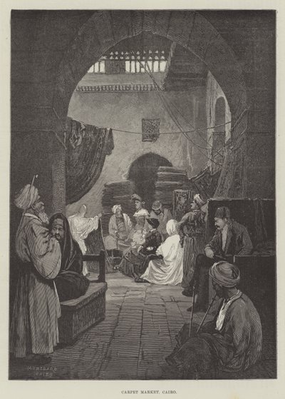 Tæppemarked, Kairo af Charles Auguste Loye