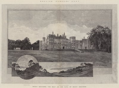 Engelske hjem, Mount Edgcumbe, sædet for jarlen af Mount Edgcumbe af Charles Auguste Loye