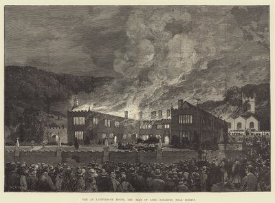 Brand i Lanhydrock House, Lord Robartes sæde, nær Bodmin af Charles Auguste Loye