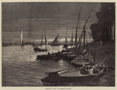 Skitser i Kairo, havnen i Boulak af Charles Auguste Loye
