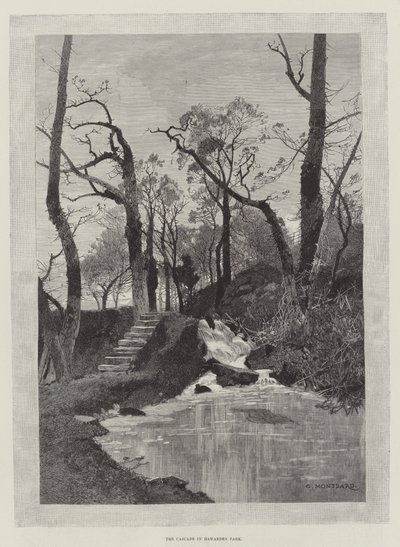 Cascade i Hawarden Park af Charles Auguste Loye