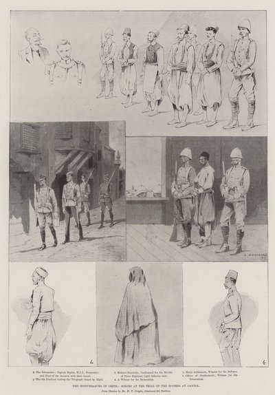 Forstyrrelserne på Kreta, scener ved retssagen mod oprørerne i Candia af Charles Auguste Loye