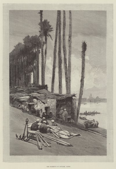 Havnen i Boulak, Kairo af Charles Auguste Loye