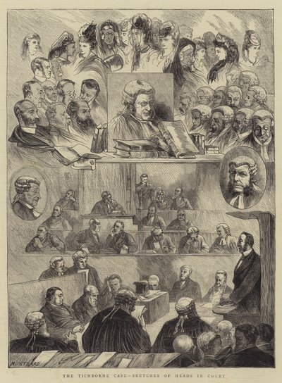 Tichborne-sagen, skitser af hoveder i retten af Charles Auguste Loye